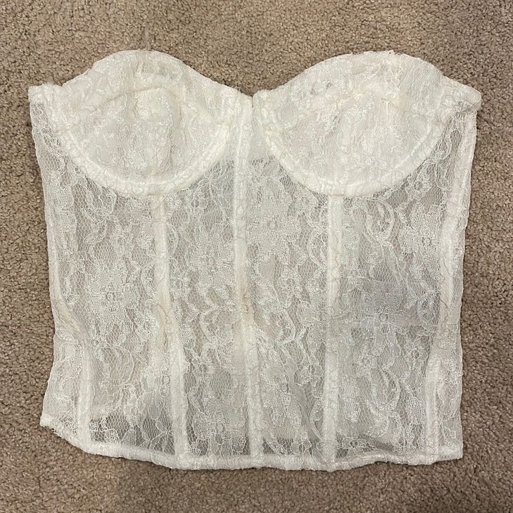 White Lace Corset Top